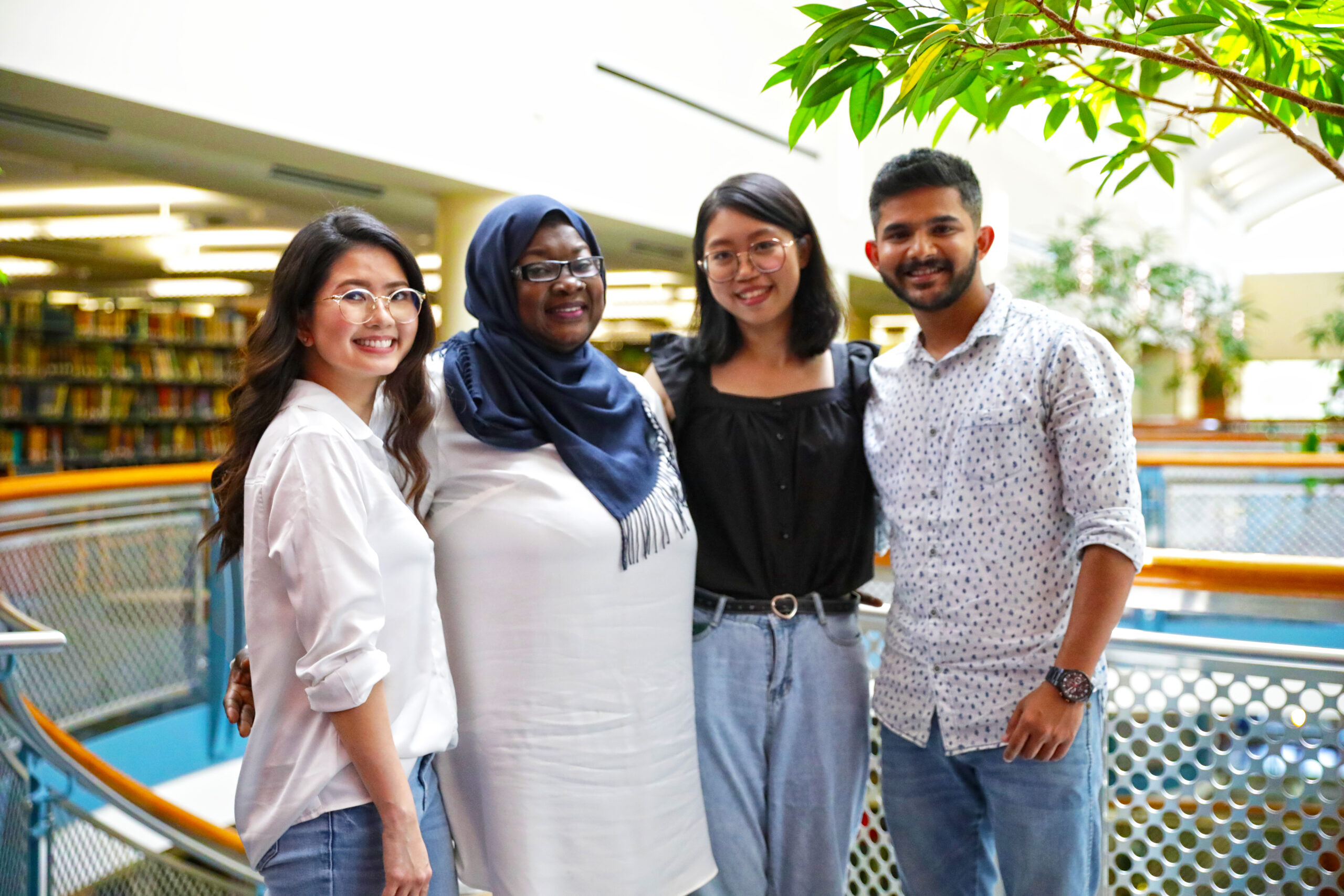students standing together